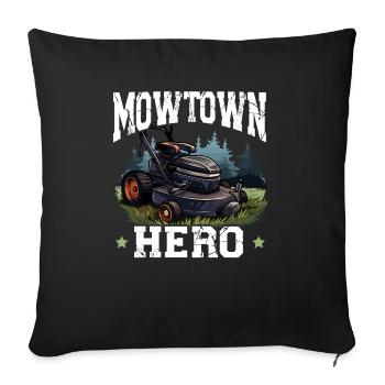 Lawn Mower Lawn Mowing Landscaping Gardening - Sofa pillowcase 17,3'' x 17,3'' (45 x 45 cm) - black - Front