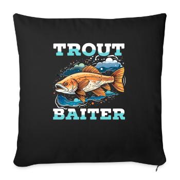 Speckled Trout Fish Fisher Fisherman Fishing - Sofa pillowcase 17,3'' x 17,3'' (45 x 45 cm) - black - Front