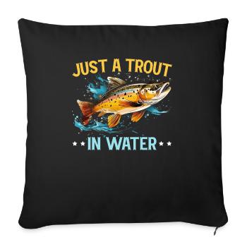 Speckled Trout Fish Fisher Fisherman Fishing - Sofa pillowcase 17,3'' x 17,3'' (45 x 45 cm) - black - Front
