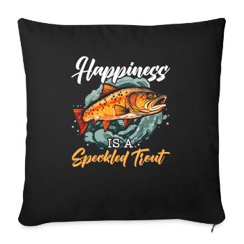Speckled Trout Fish Fisher Fisherman Fishing - Sofa pillowcase 17,3'' x 17,3'' (45 x 45 cm) - black - Front