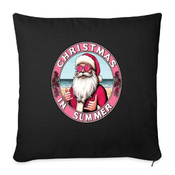 Santa Claus hippie christmas in summer - Sofa pillowcase 17,3'' x 17,3'' (45 x 45 cm) - black - Front