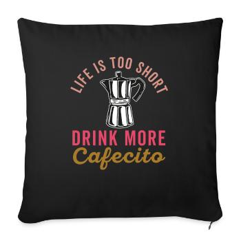 Funny Spanish Shirts Cafecito Cafe Espanol - Sofa pillowcase 17,3'' x 17,3'' (45 x 45 cm) - black - Front