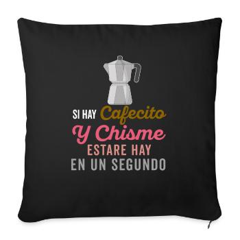 Funny Spanish Shirts Cafecito Cafe Espanol - Sofa pillowcase 17,3'' x 17,3'' (45 x 45 cm) - black - Front