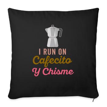 Funny Spanish Shirts Cafecito Cafe Espanol - Sofa pillowcase 17,3'' x 17,3'' (45 x 45 cm) - black - Front
