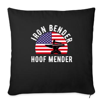 Funny Farrier Horseshoes Horses' Hooves Installer - Sofa pillowcase 17,3'' x 17,3'' (45 x 45 cm) - black - Front