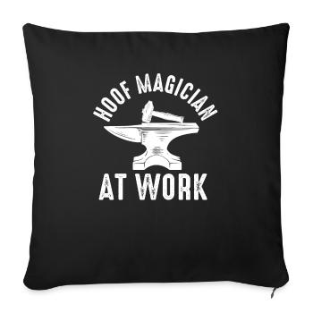 Funny Farrier Horseshoes Horses' Hooves Installer - Sofa pillowcase 17,3'' x 17,3'' (45 x 45 cm) - black - Front