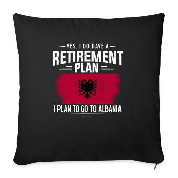 Drapeau albanais Aigle albanais Shqiponja - Housse de coussin décorative 45 x 45 cm - noir - Devant
