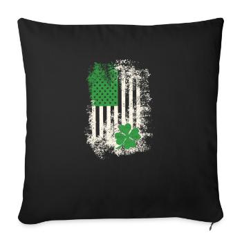 Happy St. Patrick's Day American Flag - Sofa pillowcase 17,3'' x 17,3'' (45 x 45 cm) - black - Front