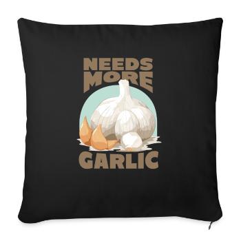 Besoin de plus de gousses d’ail - Housse de coussin décorative 45 x 45 cm - noir - Devant