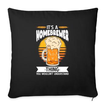 Bière Brassage Amateur Bière Be - Housse de coussin décorative 45 x 45 cm - noir - Devant
