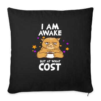 Late riser cat fan morning muffle cat owner - Sofa pillowcase 17,3'' x 17,3'' (45 x 45 cm) - black - Front