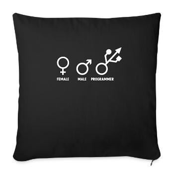 Developer Admin Coder Programmer Computer - Sofa pillowcase 17,3'' x 17,3'' (45 x 45 cm) - black - Front