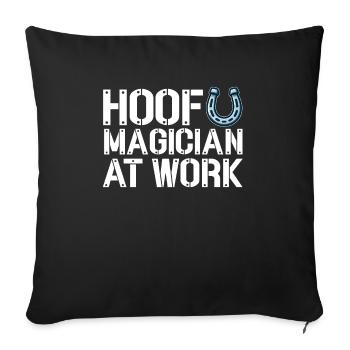 Funny Farrier Horseshoes Horses' Hooves Installer - Sofa pillowcase 17,3'' x 17,3'' (45 x 45 cm) - black - Front