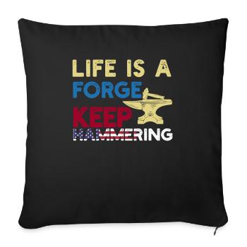 Funny Farrier Horseshoes Horses' Hooves Installer - Sofa pillowcase 17,3'' x 17,3'' (45 x 45 cm) - black - Front