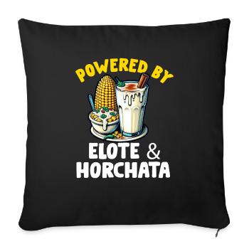 Elote Girl Women Elote Mexican Corn Food Comida - Sofa pillowcase 17,3'' x 17,3'' (45 x 45 cm) - black - Front