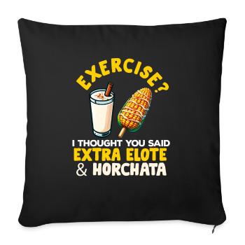 Elote Girl Women Elote Mexican Corn Food Comida - Sofa pillowcase 17,3'' x 17,3'' (45 x 45 cm) - black - Front