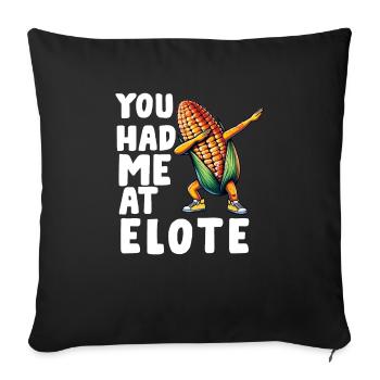 Elote Girl Women Elote Mexican Corn Food Comida - Sofa pillowcase 17,3'' x 17,3'' (45 x 45 cm) - black - Front
