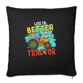 Tractor Lover Funny Tractor Gift - Housse de coussin décorative 45 x 45 cm - noir - Devant