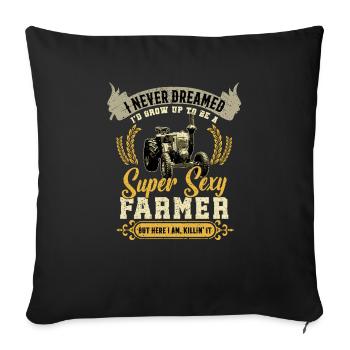 Tractor Lover Funny Tractor Gift - Housse de coussin décorative 45 x 45 cm - noir - Devant