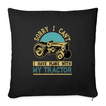 Tractor Lover Funny Tractor Gift - Housse de coussin décorative 45 x 45 cm - noir - Devant