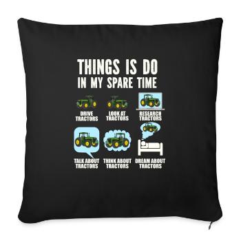 Tractor Lover Funny Tractor Gift - Sofa pillowcase 17,3'' x 17,3'' (45 x 45 cm) - black - Front