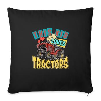 Tractor Lover Funny Tractor Gift - Sofa pillowcase 17,3'' x 17,3'' (45 x 45 cm) - black - Front
