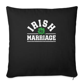 Irlandais par mariage St. Patrick’s Day Shamrock Green - Housse de coussin décorative 45 x 45 cm - noir - Devant