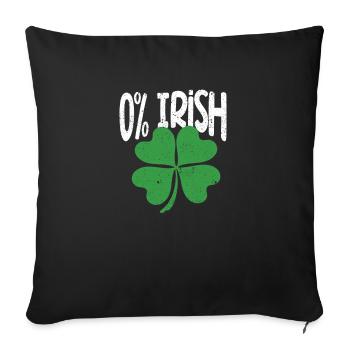 0% Trèfle irlandais Drôle de la Saint-Patrick - Housse de coussin décorative 45 x 45 cm - noir - Devant