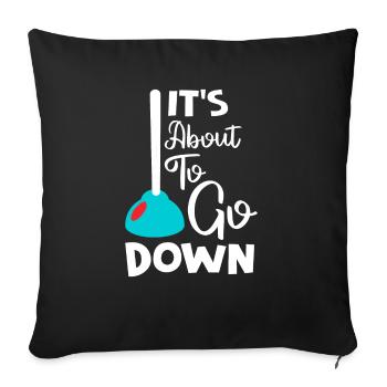 C’est sur le point de descendre Clé de tuyauteur plombier - Housse de coussin décorative 45 x 45 cm - noir - Devant