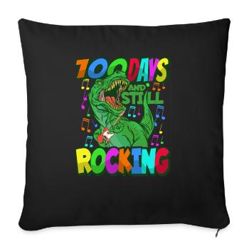 100th Day of School Dino Costume 100 Days of School - Sofa pillowcase 17,3'' x 17,3'' (45 x 45 cm) - black - Front