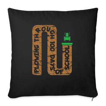 100th Day of School Tractor Costume 100 School Days - Sofa pillowcase 17,3'' x 17,3'' (45 x 45 cm) - black - Front