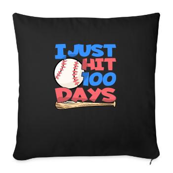 100. Tag Des Schulbaseballkostüms 100 Tage - Sofakissenbezug 45 x 45 cm - Schwarz - Vorne
