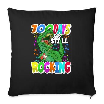 100th Day of School Dino Costume 100 Days of School - Sofa pillowcase 17,3'' x 17,3'' (45 x 45 cm) - black - Front