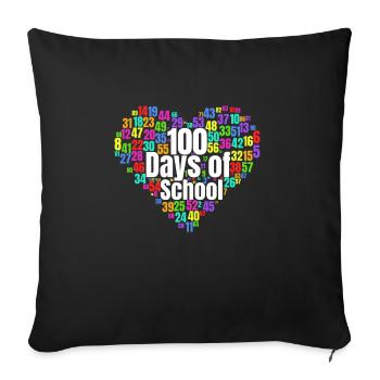 100th Day of the School Heart Costume 100 School Days - Sofa pillowcase 17,3'' x 17,3'' (45 x 45 cm) - black - Front