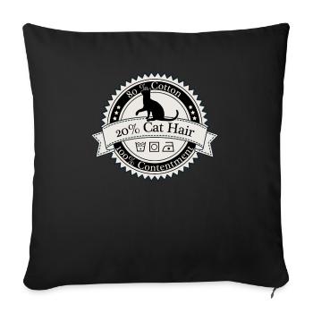 80% Coton 20% Chat Chemise - Housse de coussin décorative 45 x 45 cm - noir - Devant
