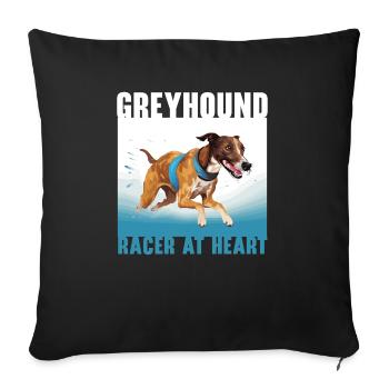 Greyhound Racing Dog Breed Race Greyhound Owner - Sofa pillowcase 17,3'' x 17,3'' (45 x 45 cm) - black - Front