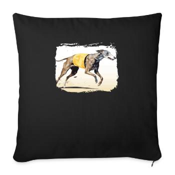Greyhound Racing Dog Race Greyhound Race Propriétaire de lévrier - Housse de coussin décorative 45 x 45 cm - noir - Devant