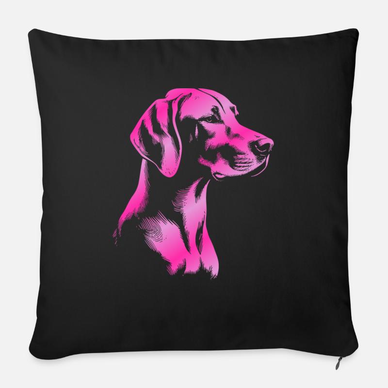 Magyar Vizsla Zeichnung Kopf pink - Sofakissenbezug 45 x 45 cm - Schwarz