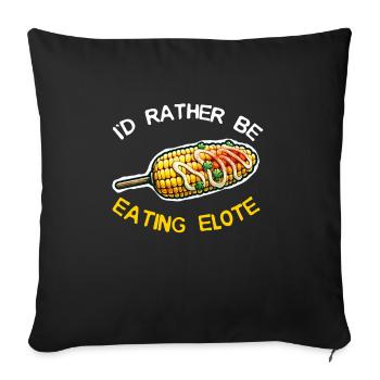 Elote Fille Femmes Elote Mexicain Maïs Nourriture Comida - Housse de coussin décorative 45 x 45 cm - noir - Devant