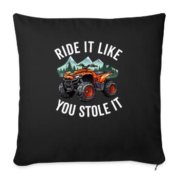 4 Roues Pour Hommes Grand-Père VTT Quad Bike Racing - Housse de coussin décorative 45 x 45 cm - noir - Devant