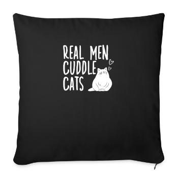 Motif de propriétaire de chat fou pour les fans - Housse de coussin décorative 45 x 45 cm - noir - Devant