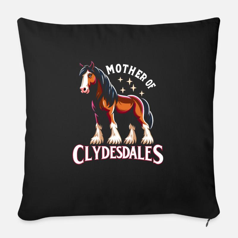 Zugpferde-liebhaber Riesenpferde-rasse Clydesdale - Sofakissenbezug 45 x 45 cm - Schwarz