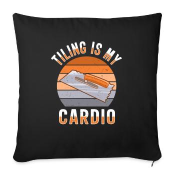 Tiler Flooring Job Tiler - Sofa pillowcase 17,3'' x 17,3'' (45 x 45 cm) - black - Front