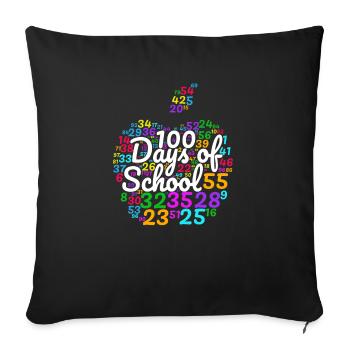 100th Day of School Costume 100 School Days - Sofa pillowcase 17,3'' x 17,3'' (45 x 45 cm) - black - Front