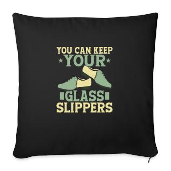 Vous pouvez garder vos pantoufles de verre claquettes danse claquettes Dan - Housse de coussin décorative 45 x 45 cm - noir - Devant