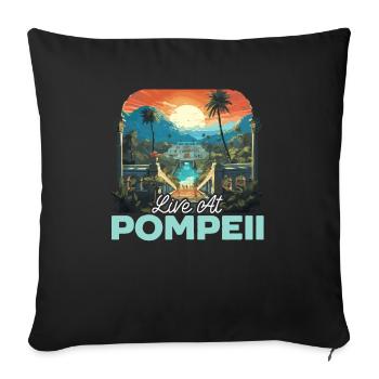 Pompéi Histoire Voyage J’aime l’Empire romain - Housse de coussin décorative 45 x 45 cm - noir - Devant