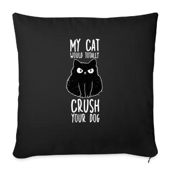 Funny cat lover cats motif cat owner - Sofa pillowcase 17,3'' x 17,3'' (45 x 45 cm) - black - Front