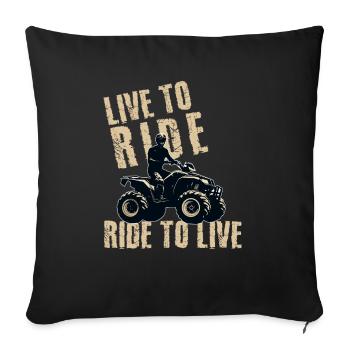4 Roues Pour Hommes Grand-Père VTT Quad Bike Racing - Housse de coussin décorative 45 x 45 cm - noir - Devant