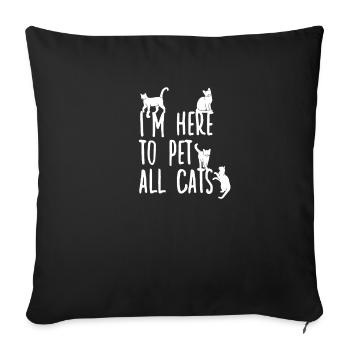Chemise de femme pour les propriétaires de chats - Housse de coussin décorative 45 x 45 cm - noir - Devant