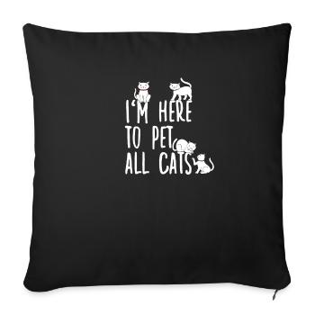 Cat owner motif cats fan cat owner - Sofa pillowcase 17,3'' x 17,3'' (45 x 45 cm) - black - Front